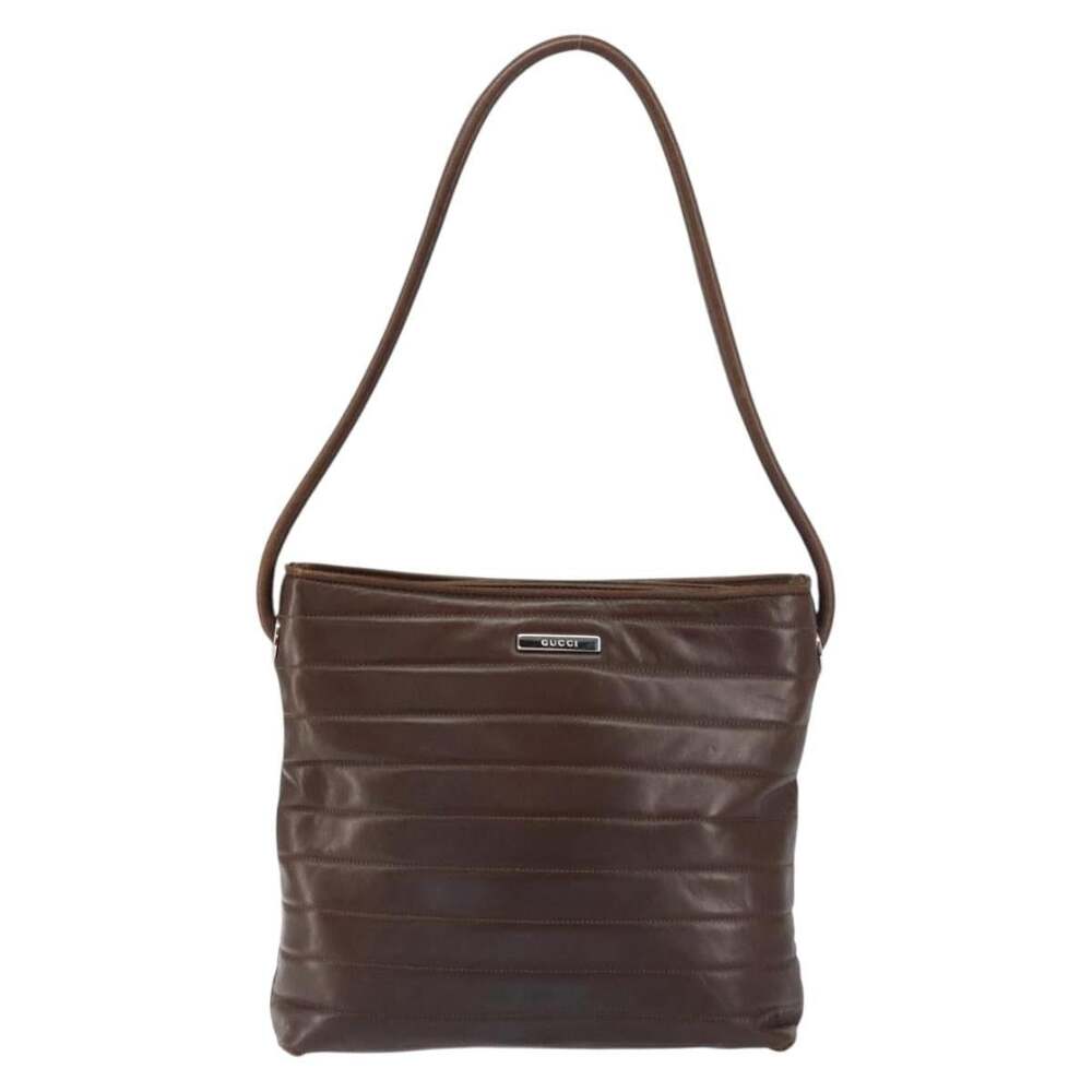 Gucci Leather Shoulder Bag Brown